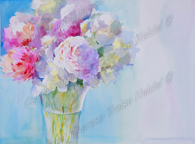 Peonies, painted from life